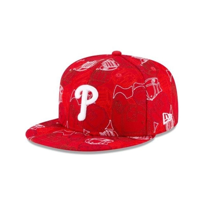 Philadelphia Phillies Gorra | New Era MLB Cap Chaos 59fifty Fitted Cap Mexico - Rojos